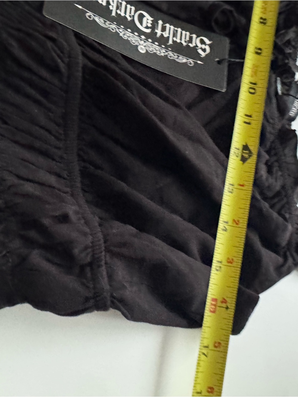 Women's Black Smocked Maxi Dress with Ruffle Hem - Picture 7 of 7